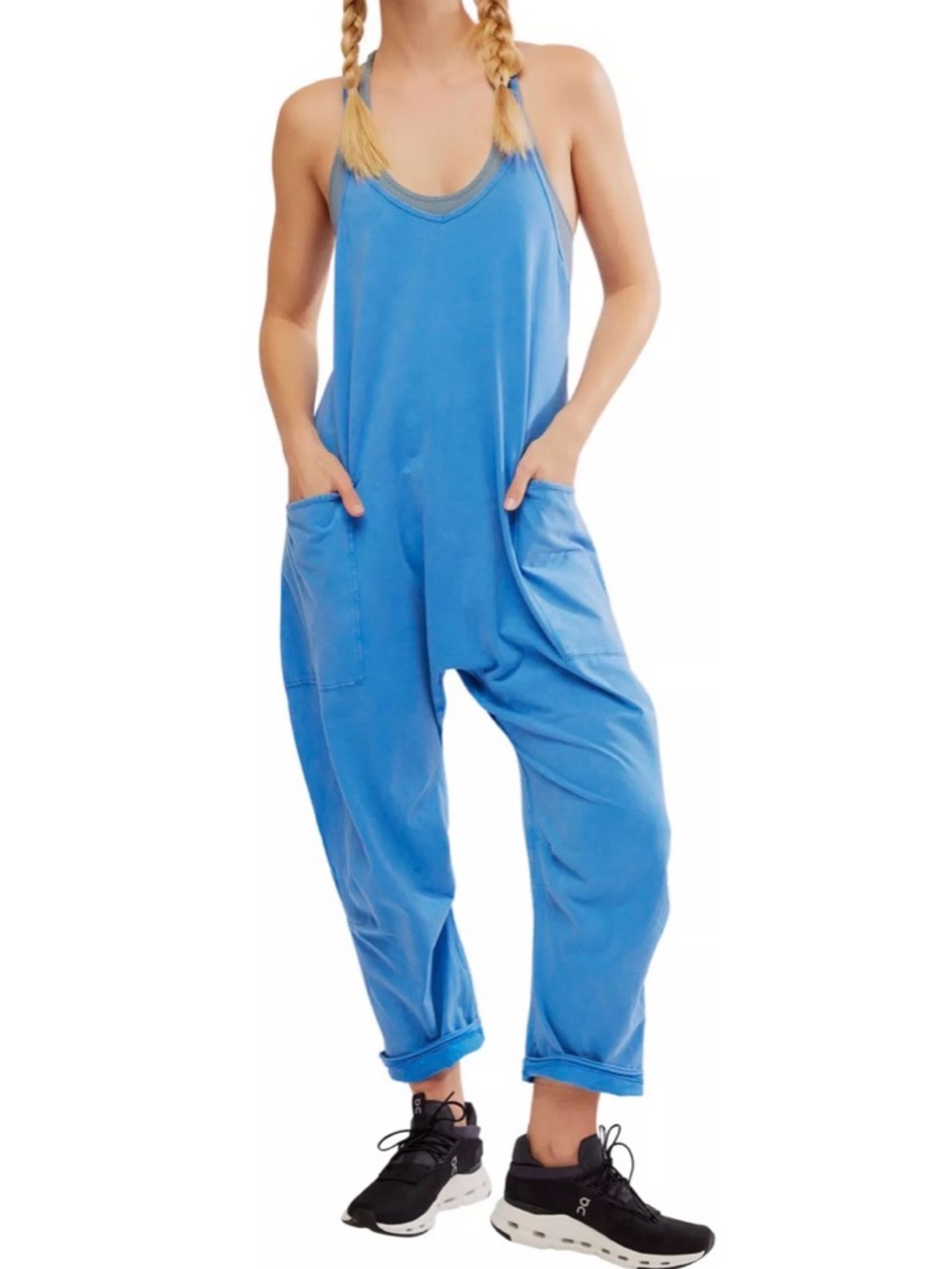 Free People Hot Shot Onesie in Riviera blue